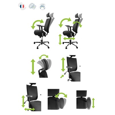 réglage fauteuil ergonomique